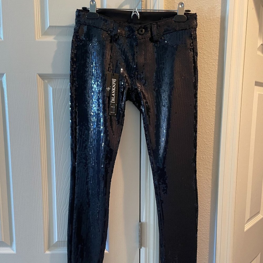 Blank NYC Black Sequin Skinny Pants